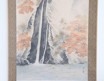作者不詳/桜花山水図/横物/掛軸/名家伝来/AD-180 作者不詳/桜花山水図/横物/掛軸/名家伝来/AD-180